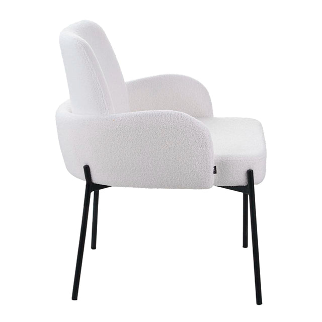 Sillón Londres Bouclé Blanco Base Negra