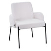Sillón Londres Bouclé Blanco Base Negra