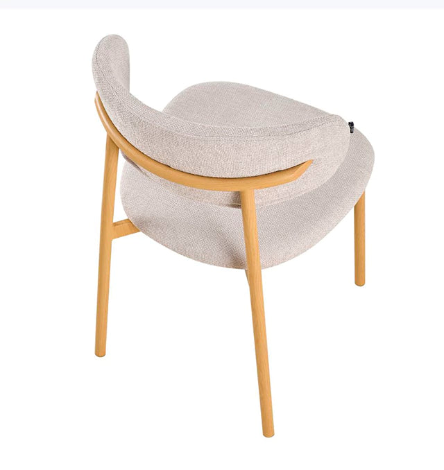 Silla Zuno Gris Claro Chenille Base Natural