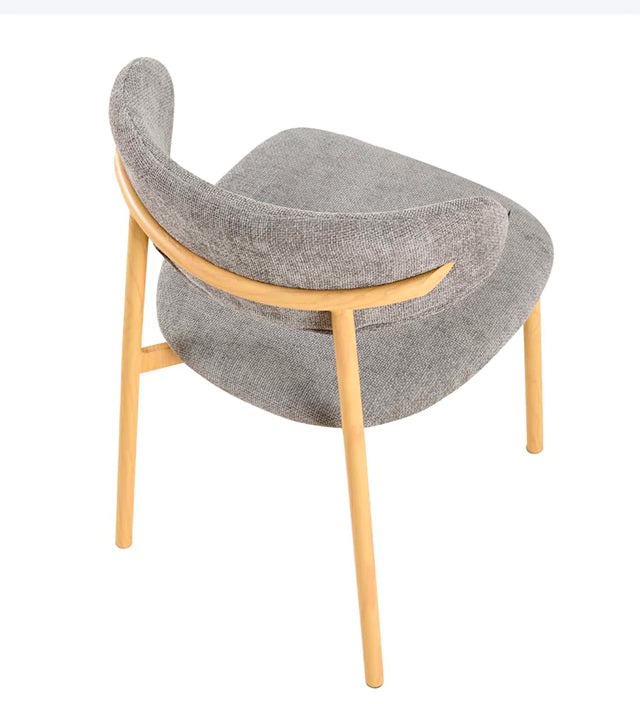 Silla Zuno Gris Oscuro Chenille Base Natural