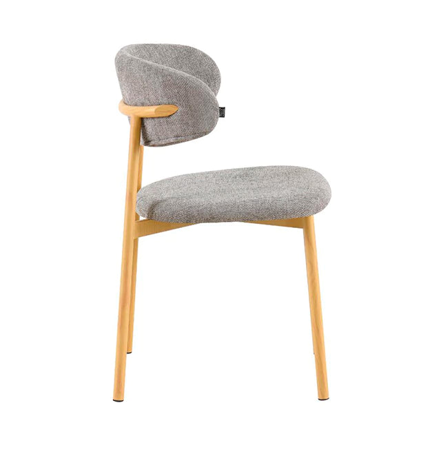 Silla Zuno Gris Oscuro Chenille Base Natural