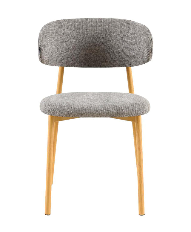 Silla Zuno Gris Oscuro Chenille Base Natural