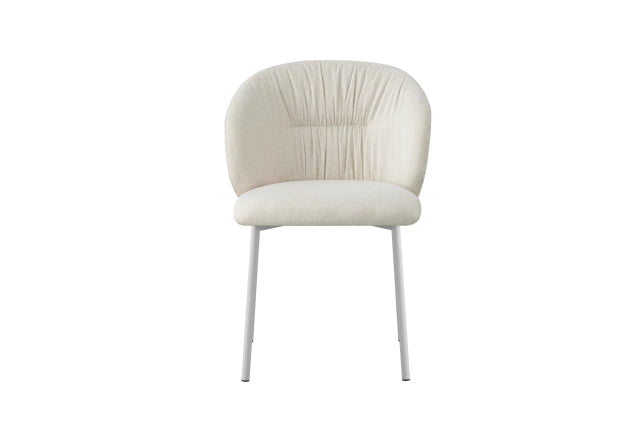 Silla Bristol Chenille Gris Base Capuccino