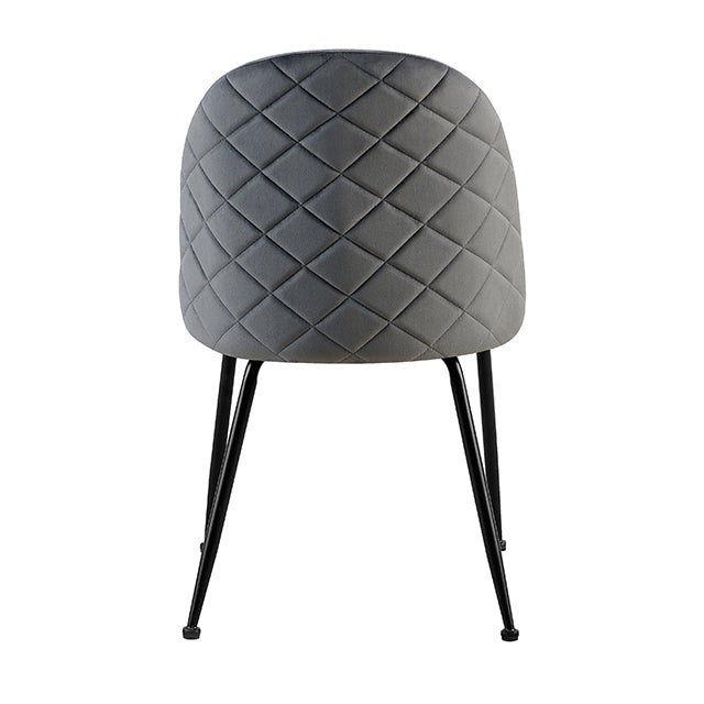 Silla Venecia Matelasse Gris Oscuro Pana Base Negra