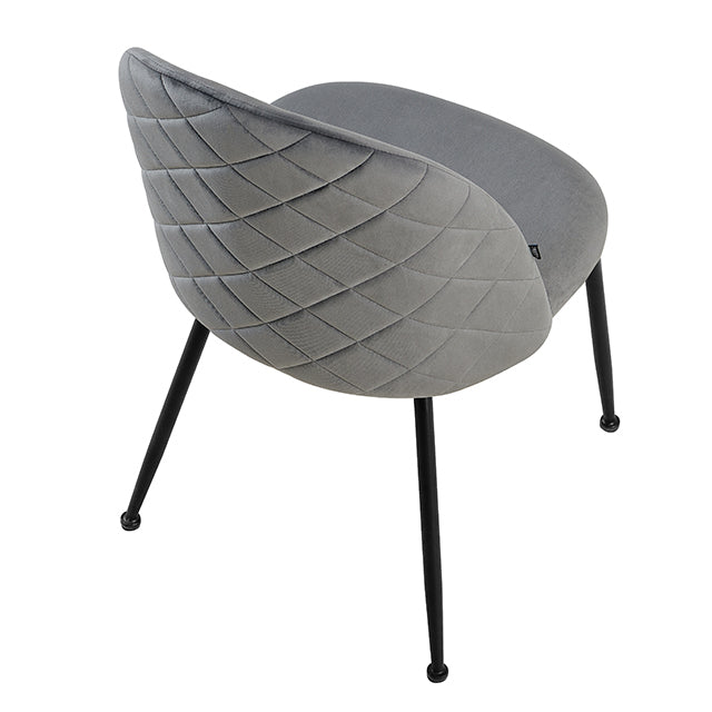 Silla Venecia Matelasse Gris Oscuro Pana Base Negra