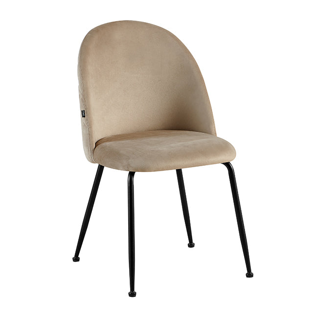 Silla Venecia Matelasse Taupe Pana Base Negra