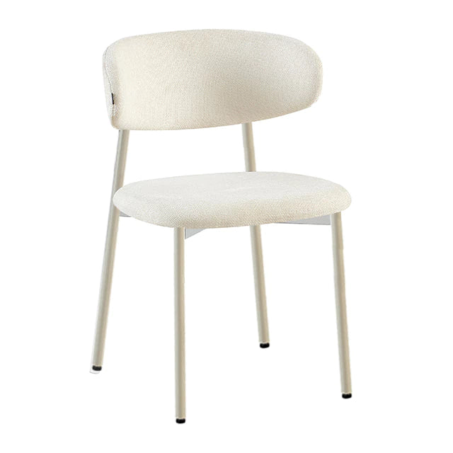 Silla Zuno Off White Chenille Base Capuccino