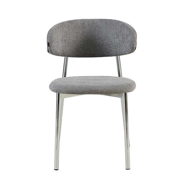 Silla Zuno Chenille Gris Oscuro Base Cromo