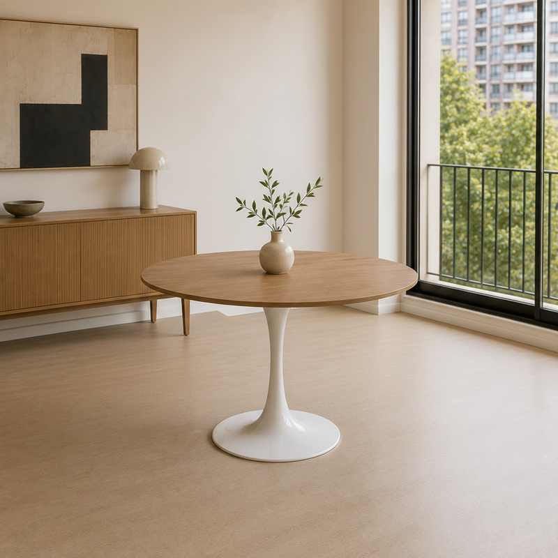 Mesa redonda o rectangular para un comedor chico