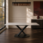 Mesa Cross Statuario Base Negra