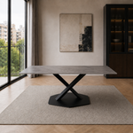 Mesa Cross Marmol Italiano Base Negra