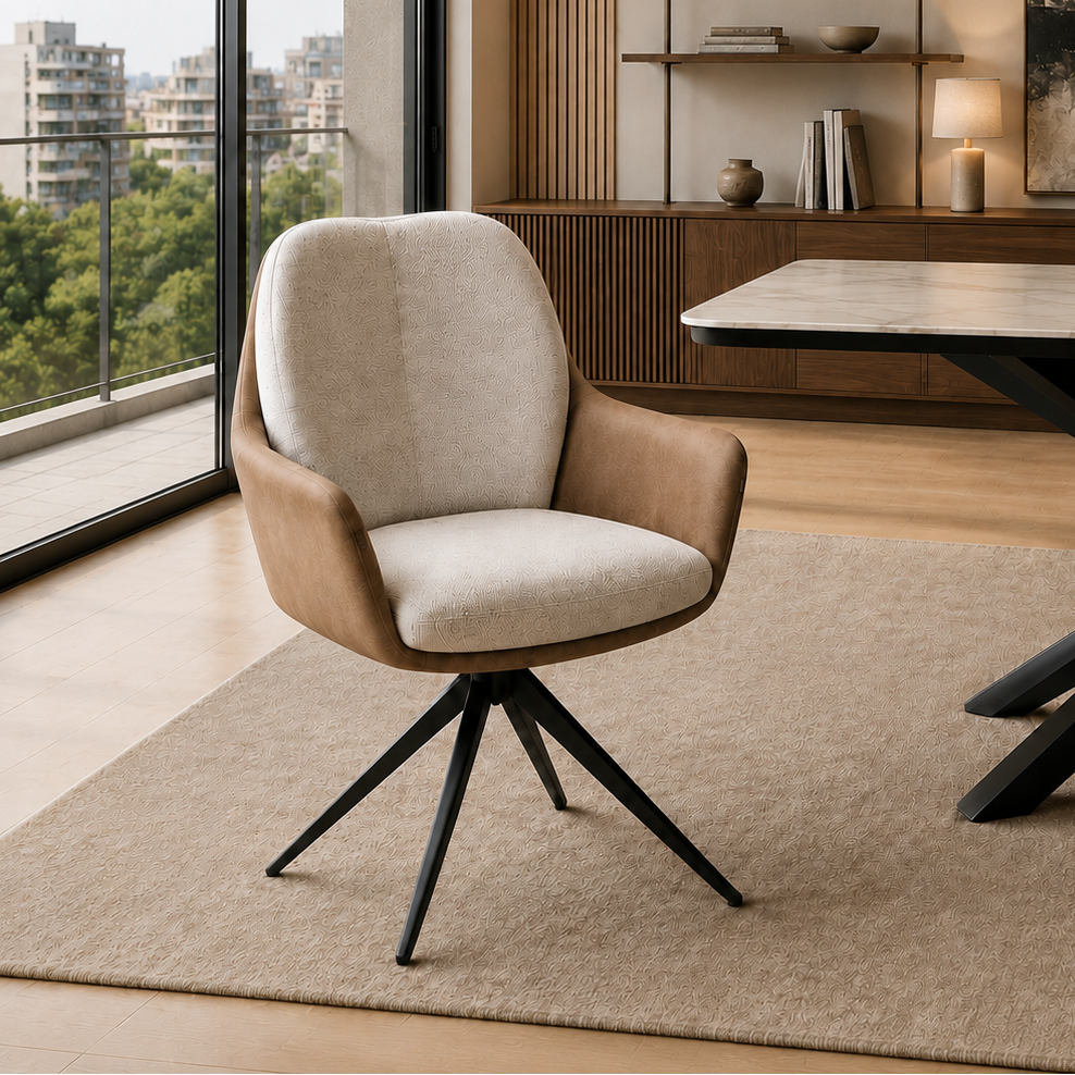 Silla Nature Beige Base Negra