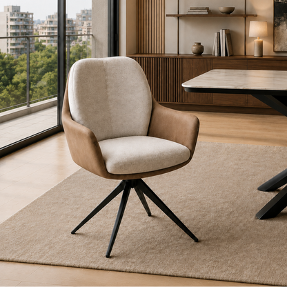 Silla Nature Beige Base Negra