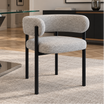 Silla Carly Chenille Gris Base Negra