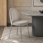 Silla Catania Pana Gris Claro Base Cromo