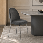Silla Catania Pana Gris Oscuro Base Cromo
