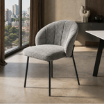 Silla Dublin Chenille Gris Oscuro Base Negra