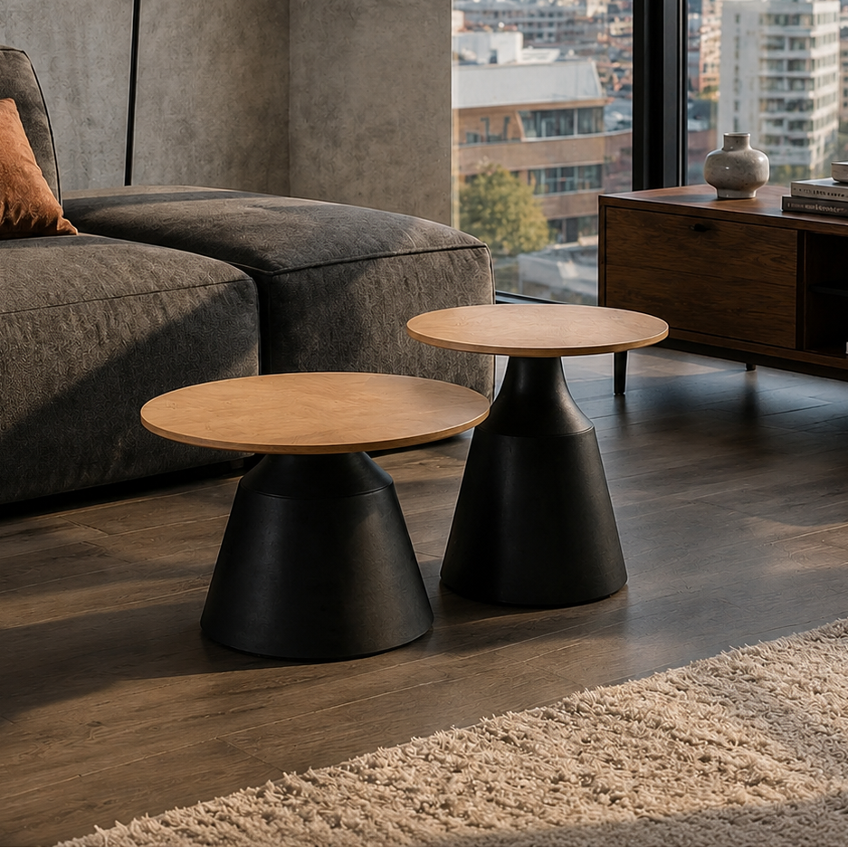 Set Miscela Madera Natural Base Negra