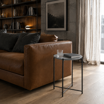 Mesa de Arrime Marmol Italiano Base Negra