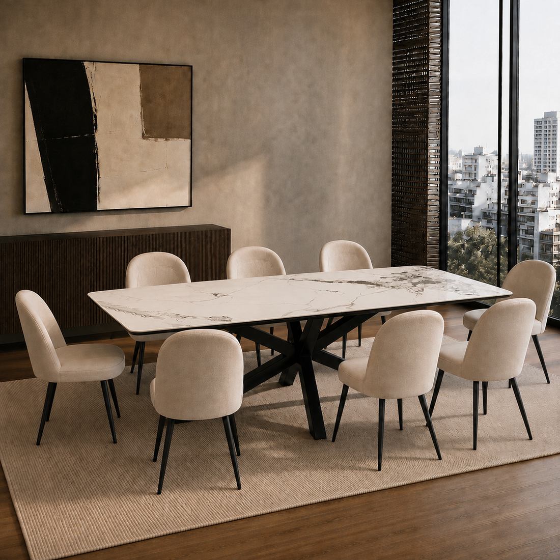 Vista 3 de Mesa Turín Neo Italiano Base Negra – Zagliari
