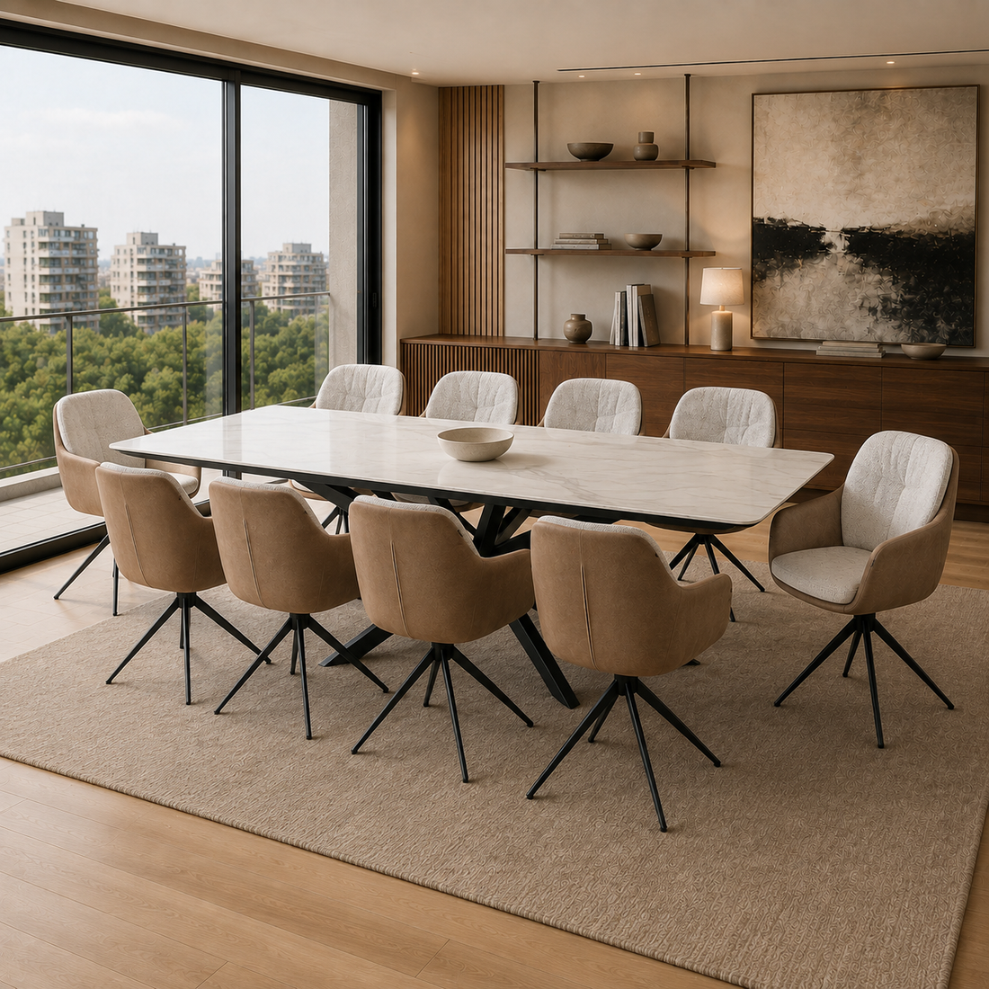 Silla Nature Beige Base Negra