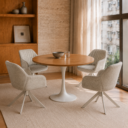 Sillón Abades Gris Claro Base Capuccino