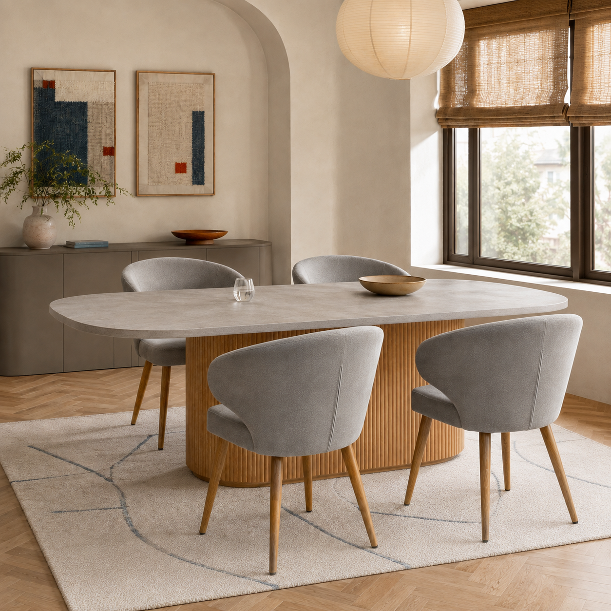 Base y estructura de Silla Vita Gris Oscuro Base Natural en tapizado, chenille, imagen 2 – Zagliari
