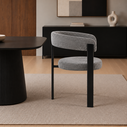 Silla Jeanne Gris Oscuro Base Negra