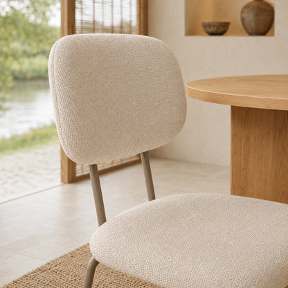 Silla Denver Chenille Beige Base Capuccino