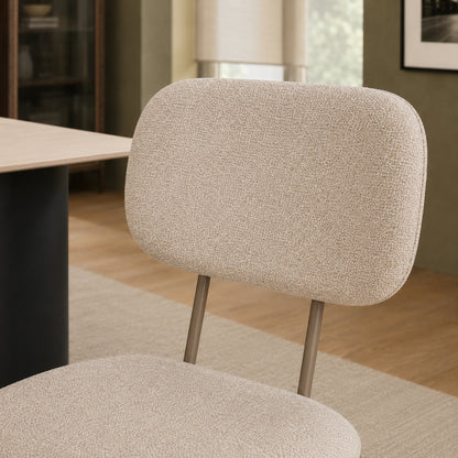 Silla Denver Chenille Taupe Base Capuccino