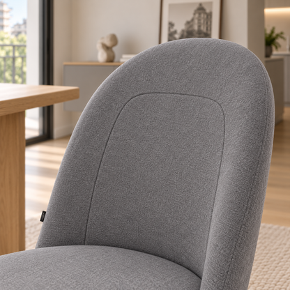 Silla Lara Gris Oscuro Base Natural