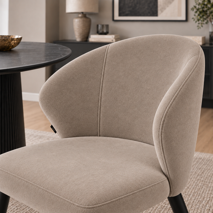 Silla Mónaco Taupe Base Negra
