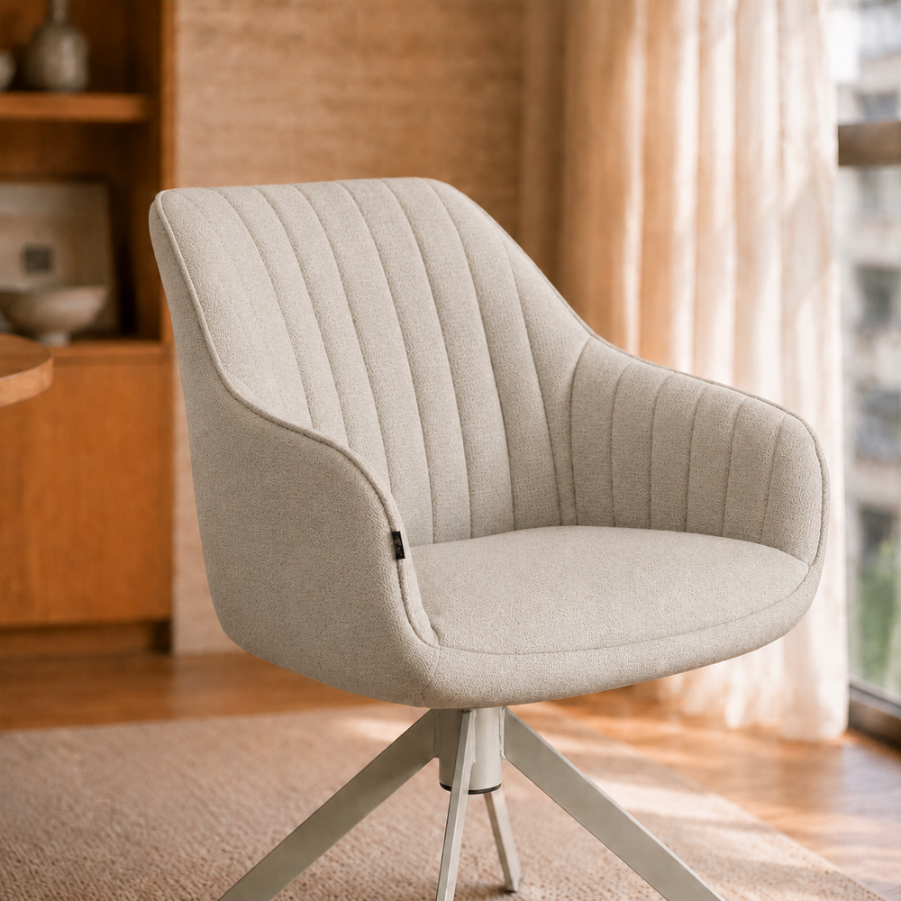 Sillón Abades Gris Claro Base Capuccino