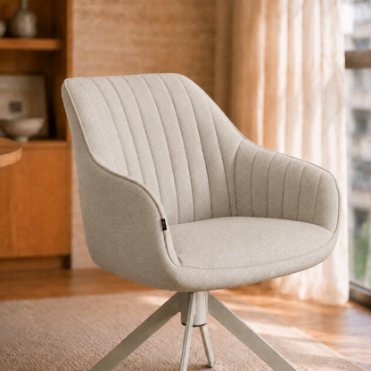 Sillón Abades Gris Claro Base Capuccino