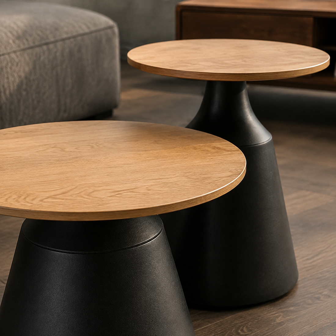Set Miscela Madera Natural Base Negra