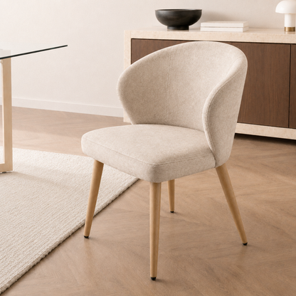 Silla Mónaco Taupe Base Natural