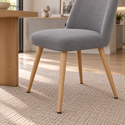 Silla Lara Gris Oscuro Base Natural