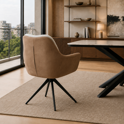 Silla Nature Beige Base Negra