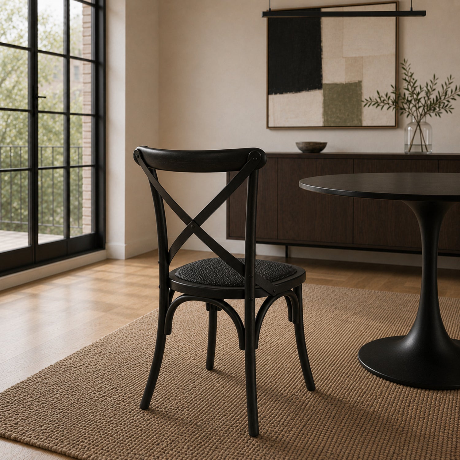 Silla Nápoles Esterilla Full Black