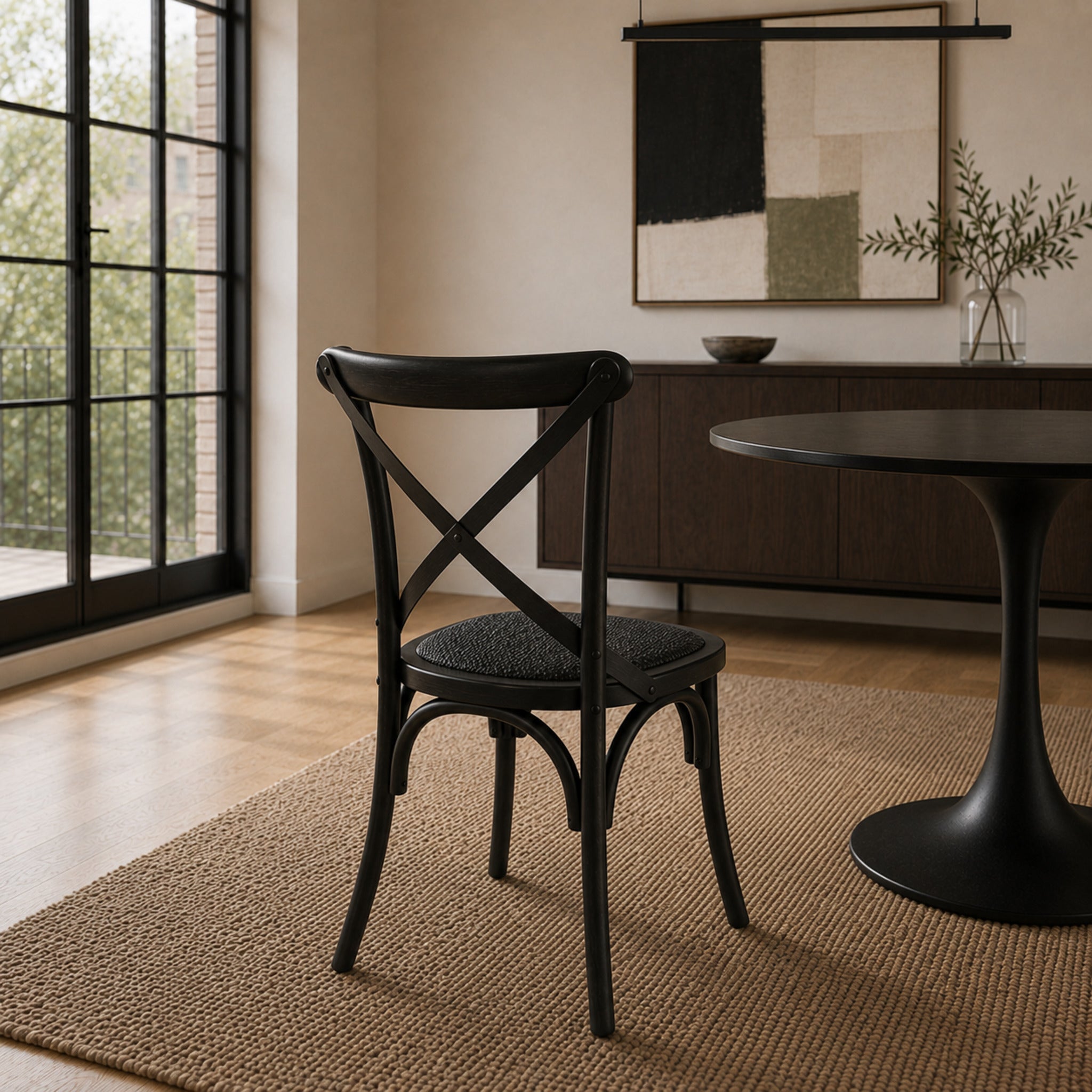 Silla Nápoles Esterilla Full Black