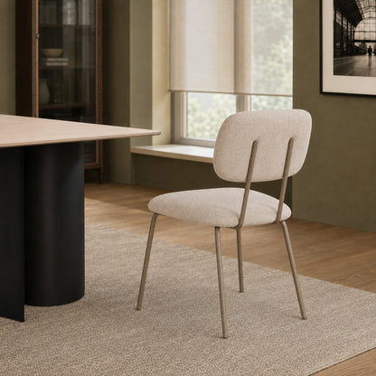 Silla Denver Chenille Taupe Base Capuccino