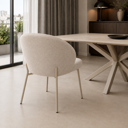 Silla Dublin Chenille Taupe Base Capuccino