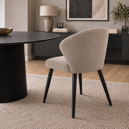 Silla Mónaco Taupe Base Negra