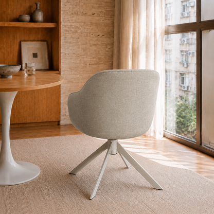 Sillón Abades Gris Claro Base Capuccino