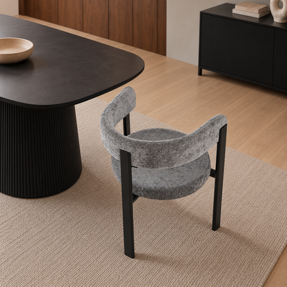 Silla Jeanne Gris Oscuro Base Negra