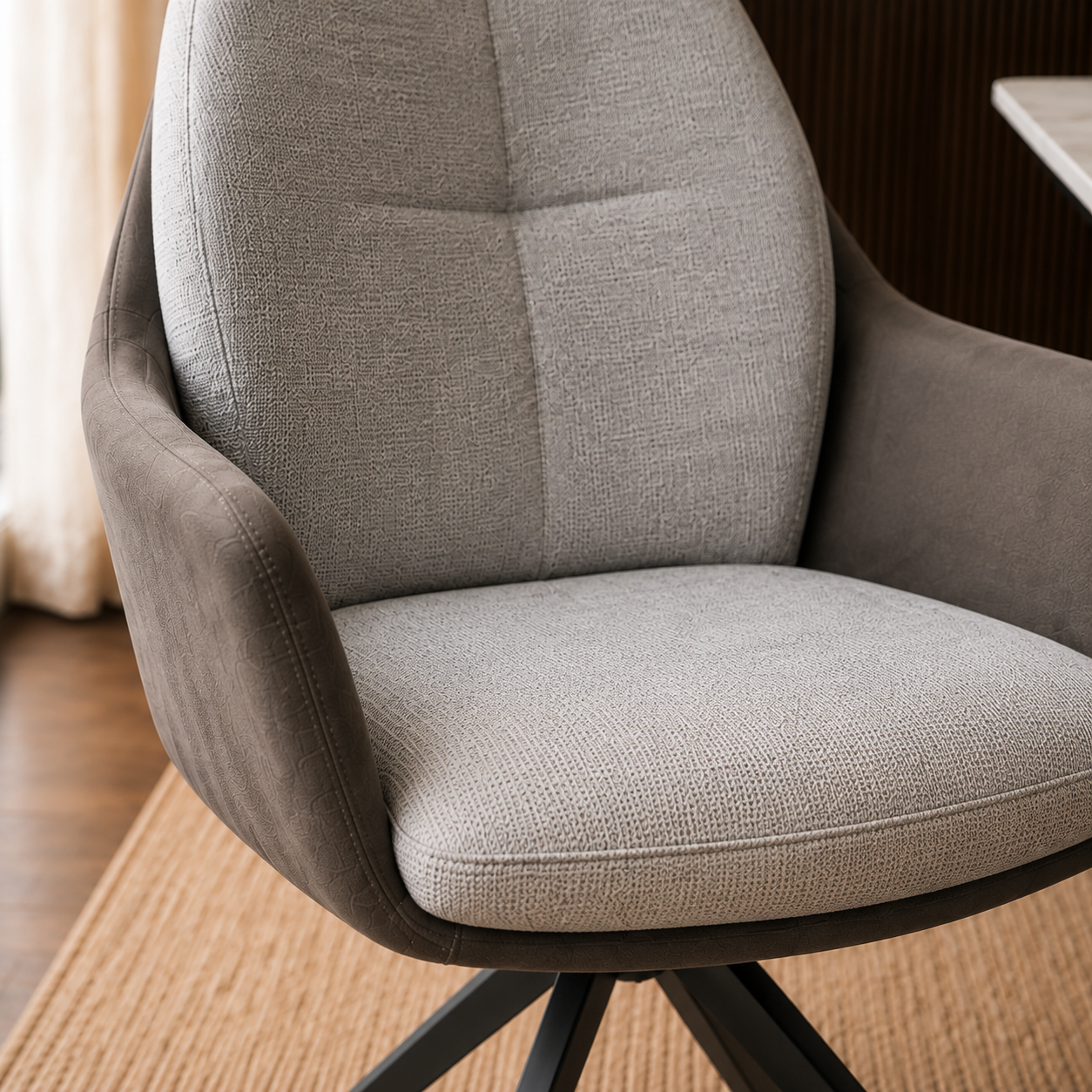 Silla Nature Gris Oscuro Base Negra