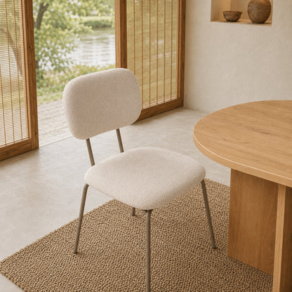 Silla Denver Chenille Beige Base Capuccino