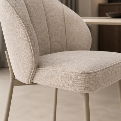 Silla Dublin Chenille Taupe Base Capuccino