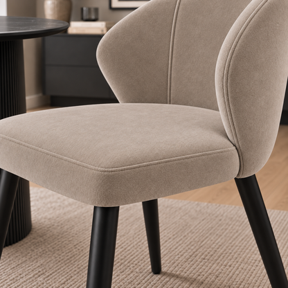 Silla Mónaco Taupe Base Negra