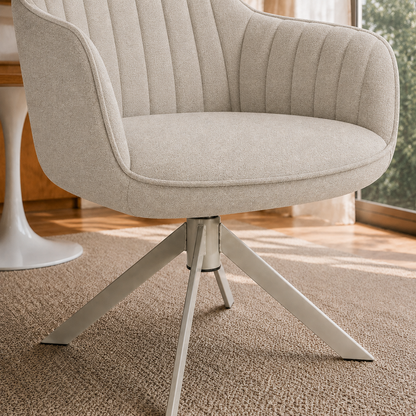 Sillón Abades Gris Claro Base Capuccino